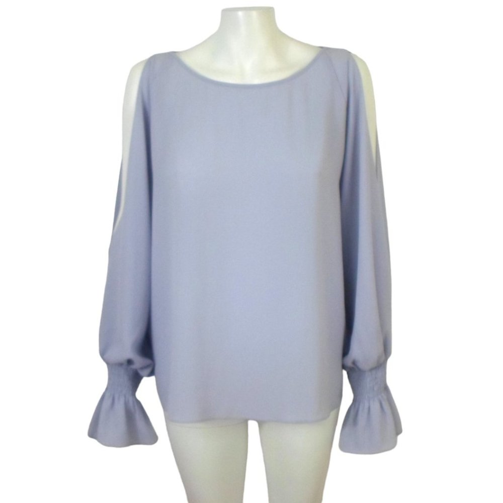 Vince Camuto Cold Shoulder Poet Sleeve Blouse Pale Lilac Purple